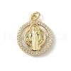Brass Micro Pave Cubic Zirconia with Shell Pendants KK-Z115-04G-2