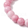 10.5mm Round Opaque Crackle Glass Beaded Stretch Bracelets BJEW-MZ00083-02-3
