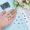 120Pcs 6 Colors 304 Stainless Steel with Glass Connector Charms STAS-HS0001-03-3