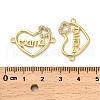 Mother's Day Brass Micro Pave Cubic Zirconia Heart with Word Mama Connector Charms KK-M324-01D-G-3