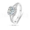Rhodium Plated 925 Sterling Silver Moissanite Finger Rings WG49295-03-4