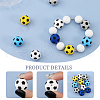 GOMAKERER 10Pcs 5 Colors Football Food Grade Eco-Friendly Silicone Focal Beads SIL-GO0001-19-5