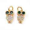 Rack Plating Brass Micro Pave Cubic Zirconia Charms ZIRC-C035-08G-1