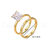 925 Sterling Silver Pave Cubic Zirconia Finger Rings for Couple AG7275-3-3