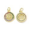 Brass Micro Pave Colorful Cubic Zirconia Pendants KK-E068-VF091-1