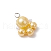 Baking Painted Pearlized Glass Pearl Round Bead with ABS Plastic Imitation Pearl Beads and Eco-Friendly Copper Wire Pendants PALLOY-JF03612-01-4