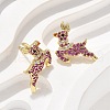 Brass Micro Pave Cubic Zirconia Stud Earrings EJEW-Q015-09G-5