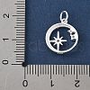 925 Sterling Silver Pave Clear Cubic Zirconia Ring with Star Pendants STER-R013-10S-3