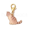5Pcs 5 Colors Cat Shapes Alloy Enamel Pendant Decorations HJEW-JM03029-4