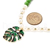 2Pcs Leaf Alloy Enamel Pendant Necklaces for Women NJEW-JN05350-5
