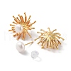 Flower Natural Pearl Stud Earrings for Women EJEW-E303-21G-2