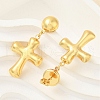 304 Stainless Steel Dangle Stud Earrings for Women EJEW-A125-43G-2