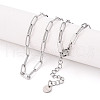 304 Stainless Steel Paperclip Chain Necklace NJEW-D045-14P-01-1