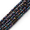 Electroplate Glass Beads Strands X-EGLA-F149-FP-10-1
