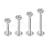 G23 Stainless Steel Clear Cubic Zirconia Threadless Labret Stud WG700A9-08-1
