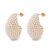 Teardrop Brass Stud Earrings KK-U058-67G-4