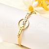 304 Stainless Steel Flat Round Link Bangles for Women BJEW-R014-01G-04-1