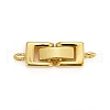Brass Fold Over Clasps KK-I591-06G-RS-1