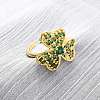 Brass Micro Pave Cubic Zirconia Adjustable Cuff Rings for Women RJEW-U053-05G-1