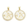 Brass Micro Pave Clear Cubic Zirconia Pendants KK-L213-010G-04-1