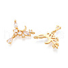 Brass Micro Pave Cubic Zirconia Pendants KK-N263-46G-2