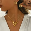 Elegant Brass Round Earrings & Necklaces Sets for Women TY8153-1-4