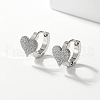 Non-Tarnish Fashionable Classic Heart Stainless Steel Hoop Earrings for Women IK8594-1