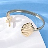 Brass Open Cuff Bangles for Women BJEW-R024-01G-3