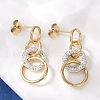 304 Stainless Steel Polymer Clay Ring Dangle Stud Earrings EJEW-V004-03G-01-1
