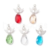 Faceted Teardrop Glass Pendants PALLOY-JF03733-1