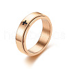 Cross Pattern 304 Stainless Steel Rotatable Finger Rings FS-WGAA8E6-05-2