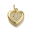 Brass Micro Pave Clear Cubic Zirconia Pendants ZIRC-I070-143G-1