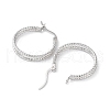 Rhodium Plated 925 Sterling Silver Hoop Earrings X-EJEW-K258-14P-1