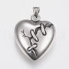 304 Stainless Steel Mended Heart Pendants STAS-H435-58-1