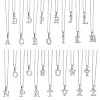 Alloy Rhinestone Letter Pendant Necklaces NJEW-JN04886-1