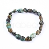 Natural Turquoise Bead Stretch Bracelets X-BJEW-K213-64-4
