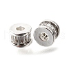 Column Brass Micro Pave Cubic Zirconia Spacer Beads KK-L230-06P-1