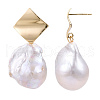 Natural Baroque Keshi Pearl Dangle Stud Earrings PEAR-N020-J28-2