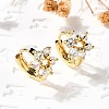Flower Brass Hoop Earrings EJEW-S256-01A-G-1