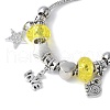3Pcs 3 Colors Brass European Beads Charm Bracelet Sets BJEW-JB11586-4