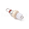 Natural Red Jasper Rondelle & Acrylic Column & Wood Disc Beaded Links PALLOY-JF03967-01-4
