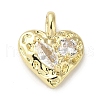 Brass Micro Pave Cubic Zirconia Pendants KK-K371-04G-1