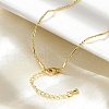 Brass Ball Column Link Chain Necklaces NJEW-A042-06G-5