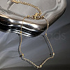 304 Stainless Steel Chain Anklets with Brass Charms WGE11C3-13-1