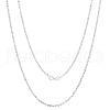 Anti-Tarnish Rhodium Plated 925 Sterling Silver Thin Dainty Link Chain Necklace for Women Men JN1096B-01-1