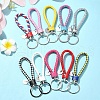 10Pcs 10 Colors PU Leather Knitting Keychains KEYC-YW0001-21-2