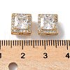 Brass Micro Pave Clear Cubic Zirconia Beads KK-G531-04G-3