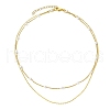 Brass and ABS Imitation Pearl Layered Necklace for Women NJEW-JN04911-02-4