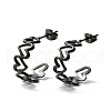 304 Stainless Steel C-shape Stud Earrings EJEW-P197-01EB-1