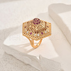 Geometric Brass Micro Pave Cubic Zirconia Adjustable Finger Rings for Women DO6393-2-1